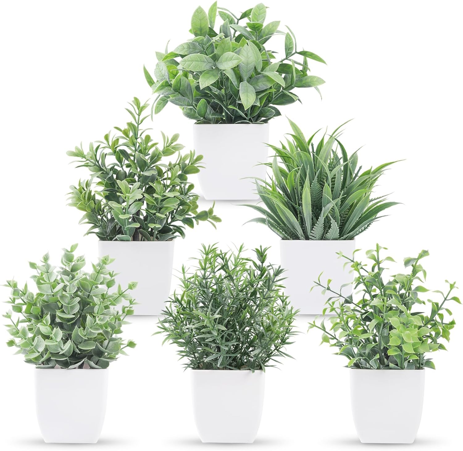 Green Faux Plant — Grey