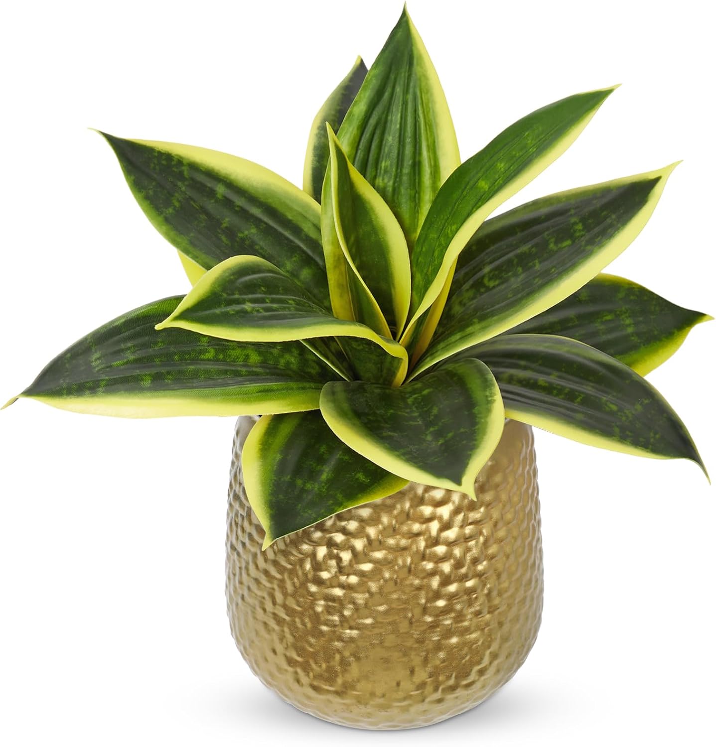 Modern Black Artificial Plant — 9" — Green #2-gold Pot