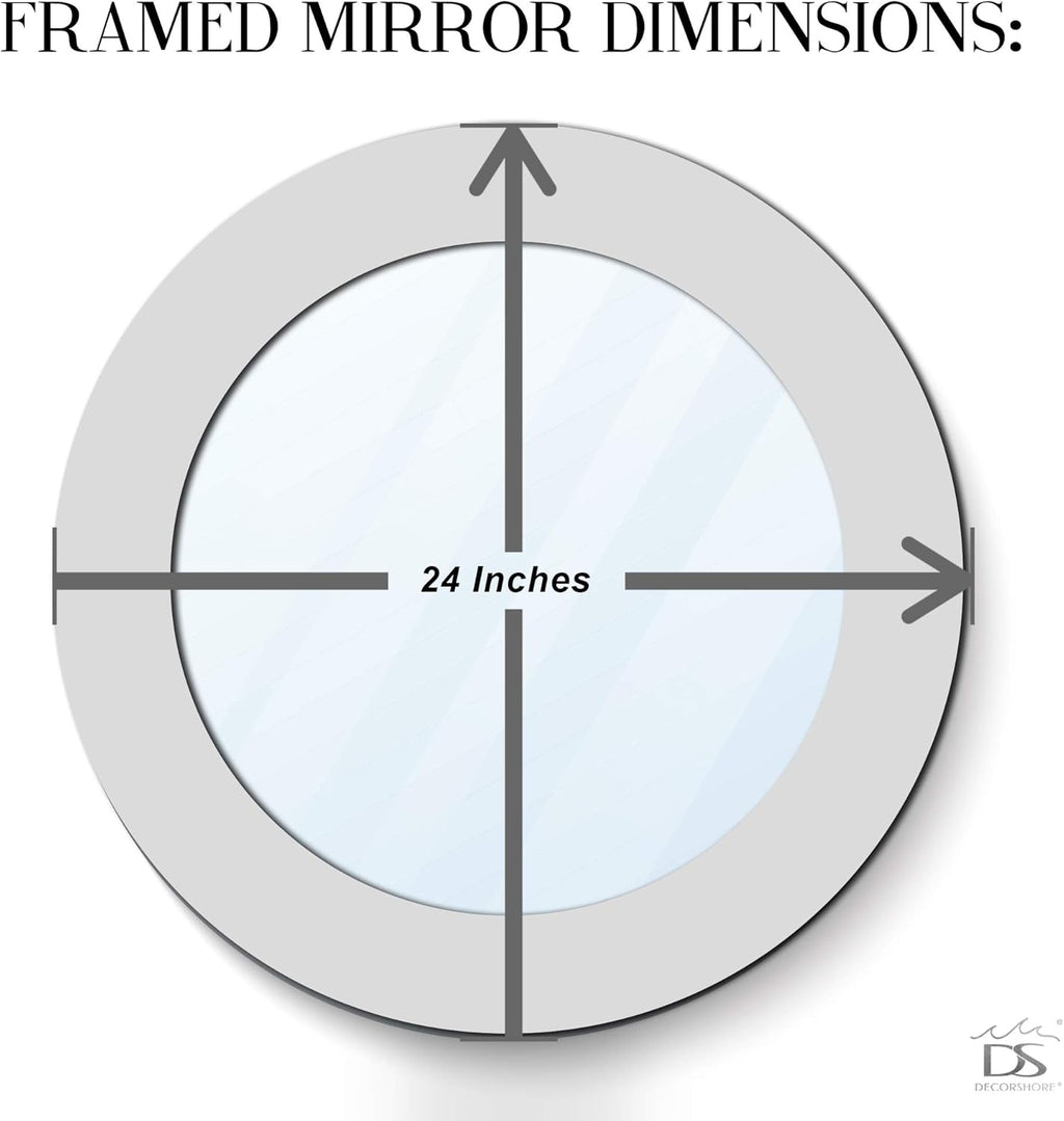 Round Luxe Beige Wall Mirror — 24" - View 8