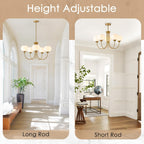 Vintage Luxe Orange Chandelier — 5-Light - View 5