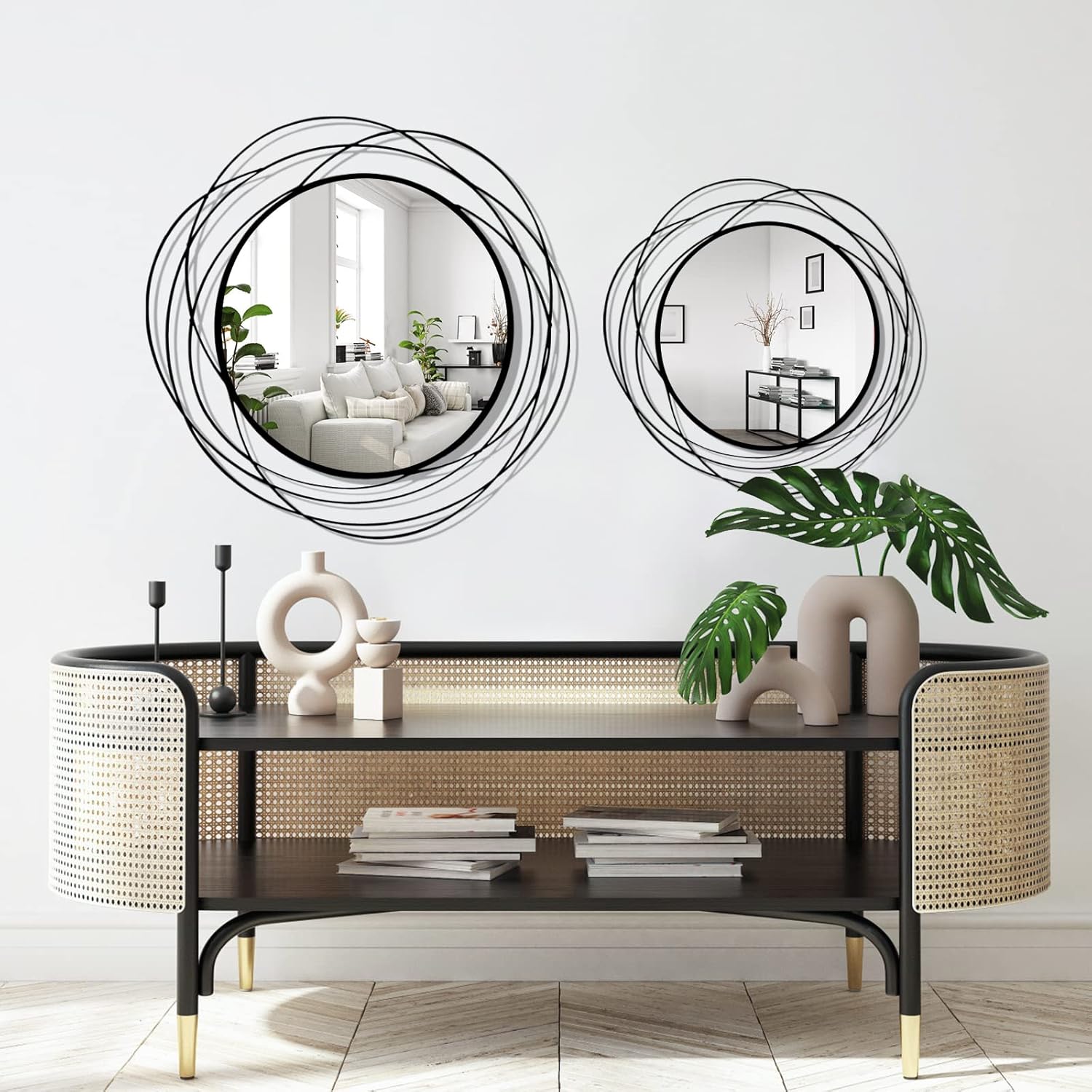Round Black Wall Mirror — 20" - View 4