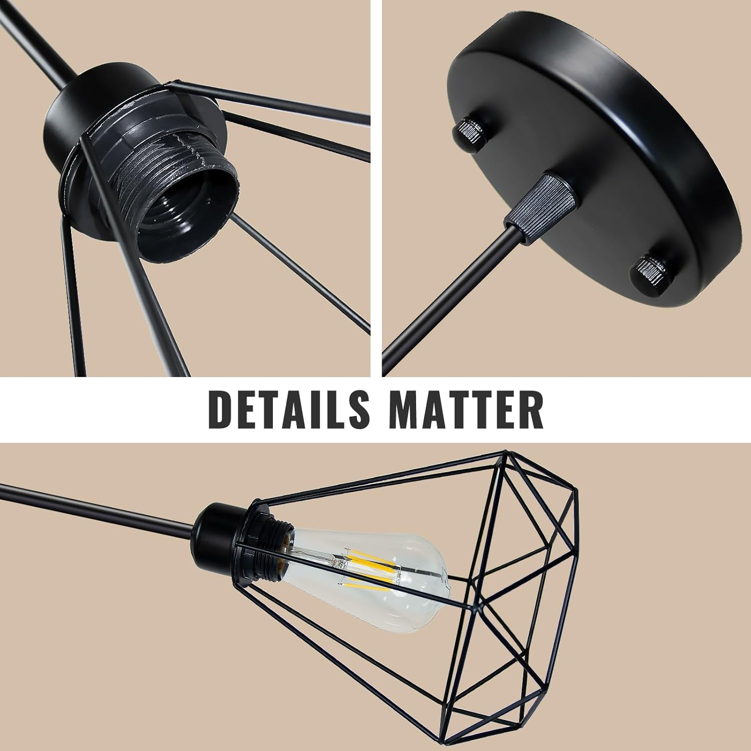 Adjustable Farmhouse Metal Pendant Light — 18" - View 4