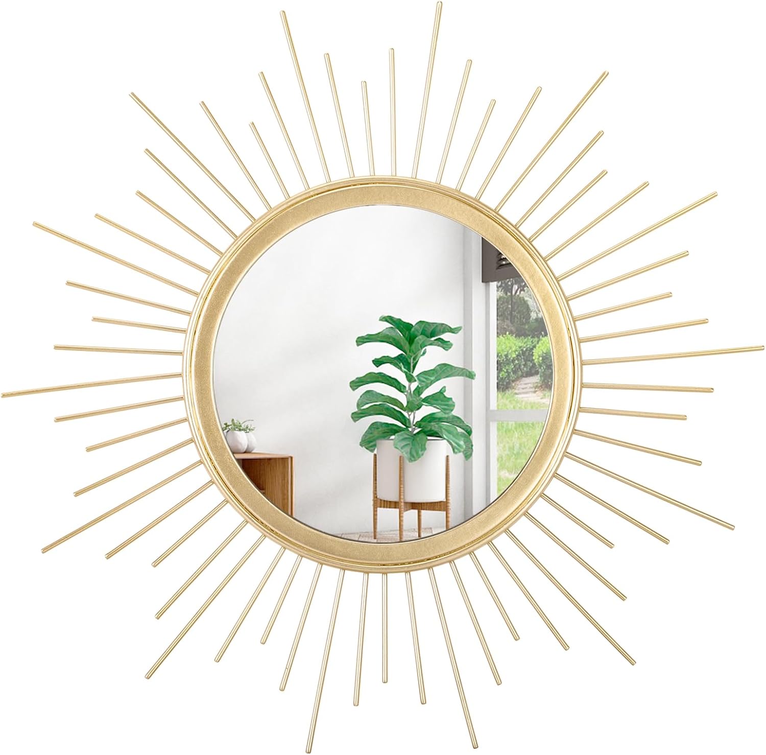 Round Black Wall Mirror — 12" — 24"L x 24"W