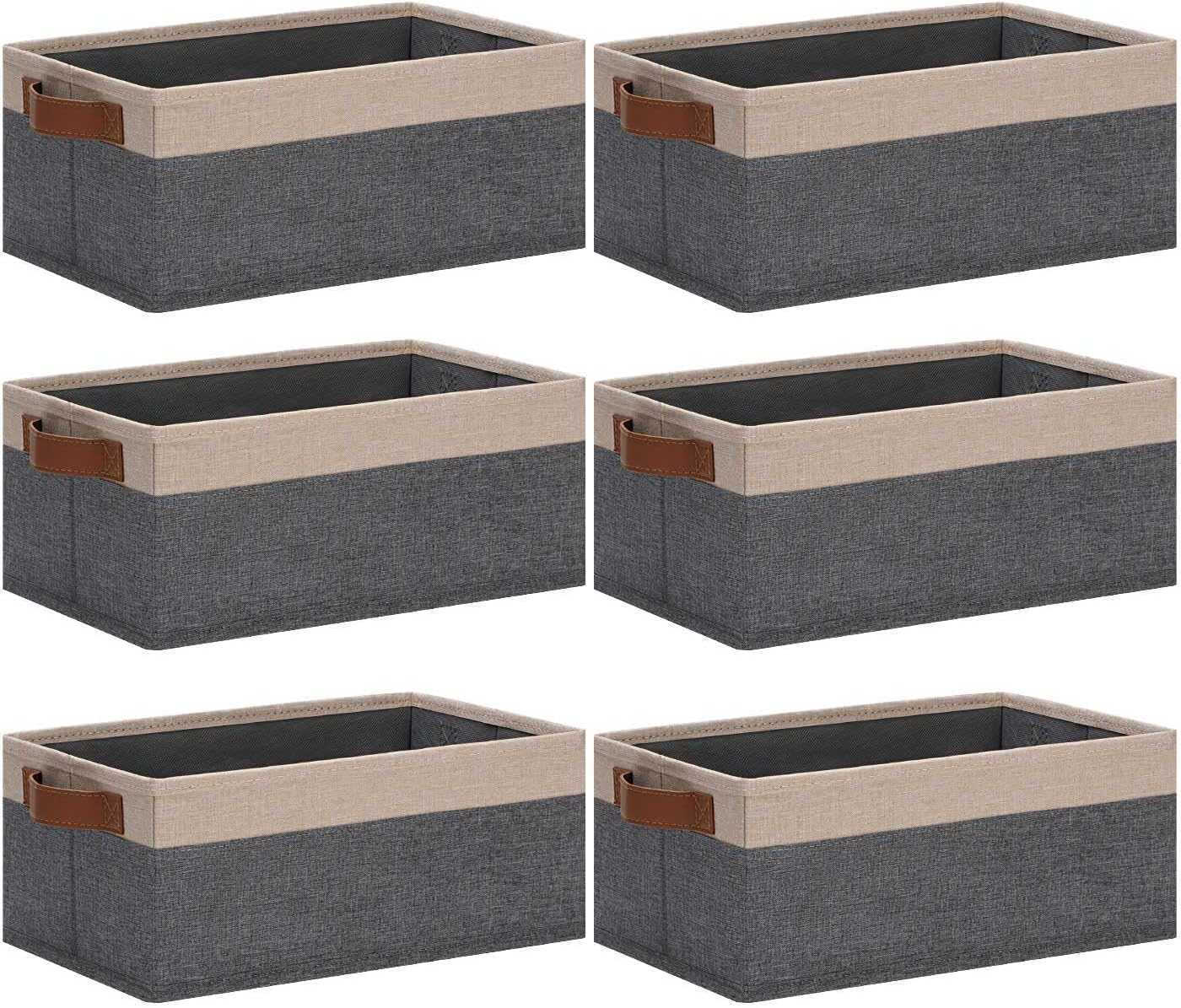 Beige Storage Bin — 11.8" — Small-11.8"x 7.87"x 5.11"-6pcs