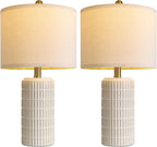 Farmhouse Beige Bedside Lamp — 20.75" - View 9