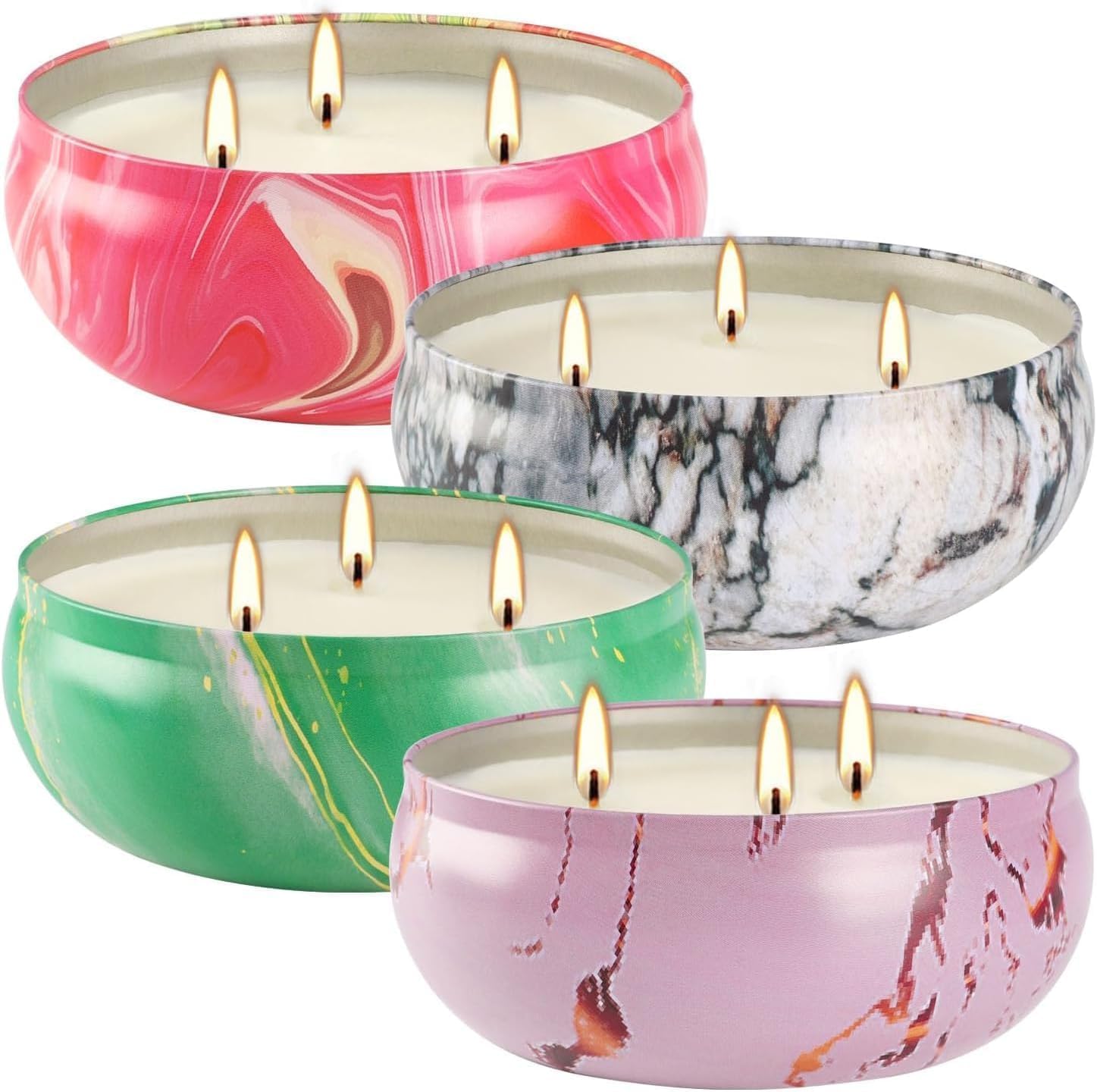 Soy Wax Luxe Black Scented Candle — Set of 4 — Style3-Multiple Colors