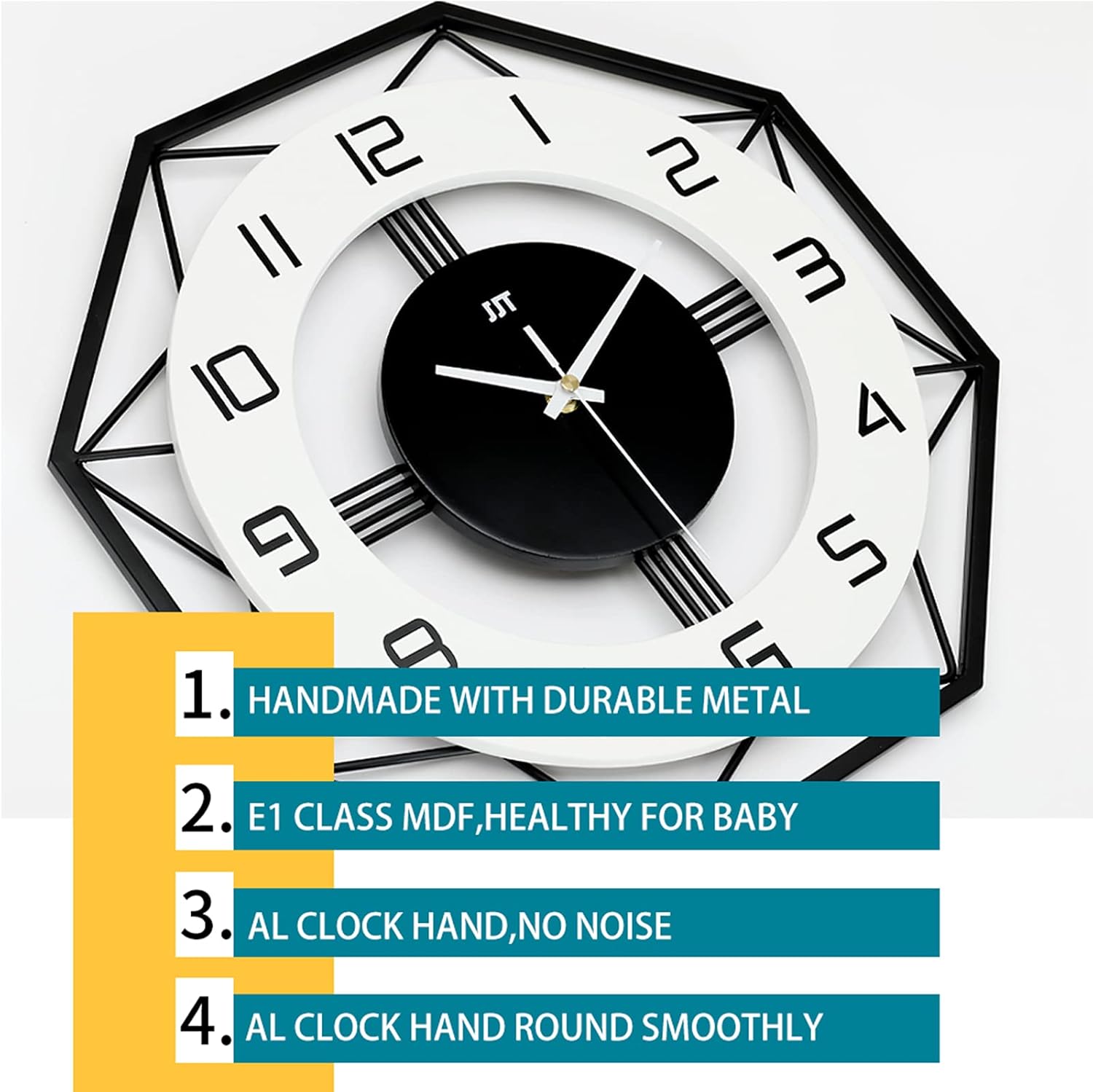 Battery Operated Modern Wall Clock — 17" - View 4
