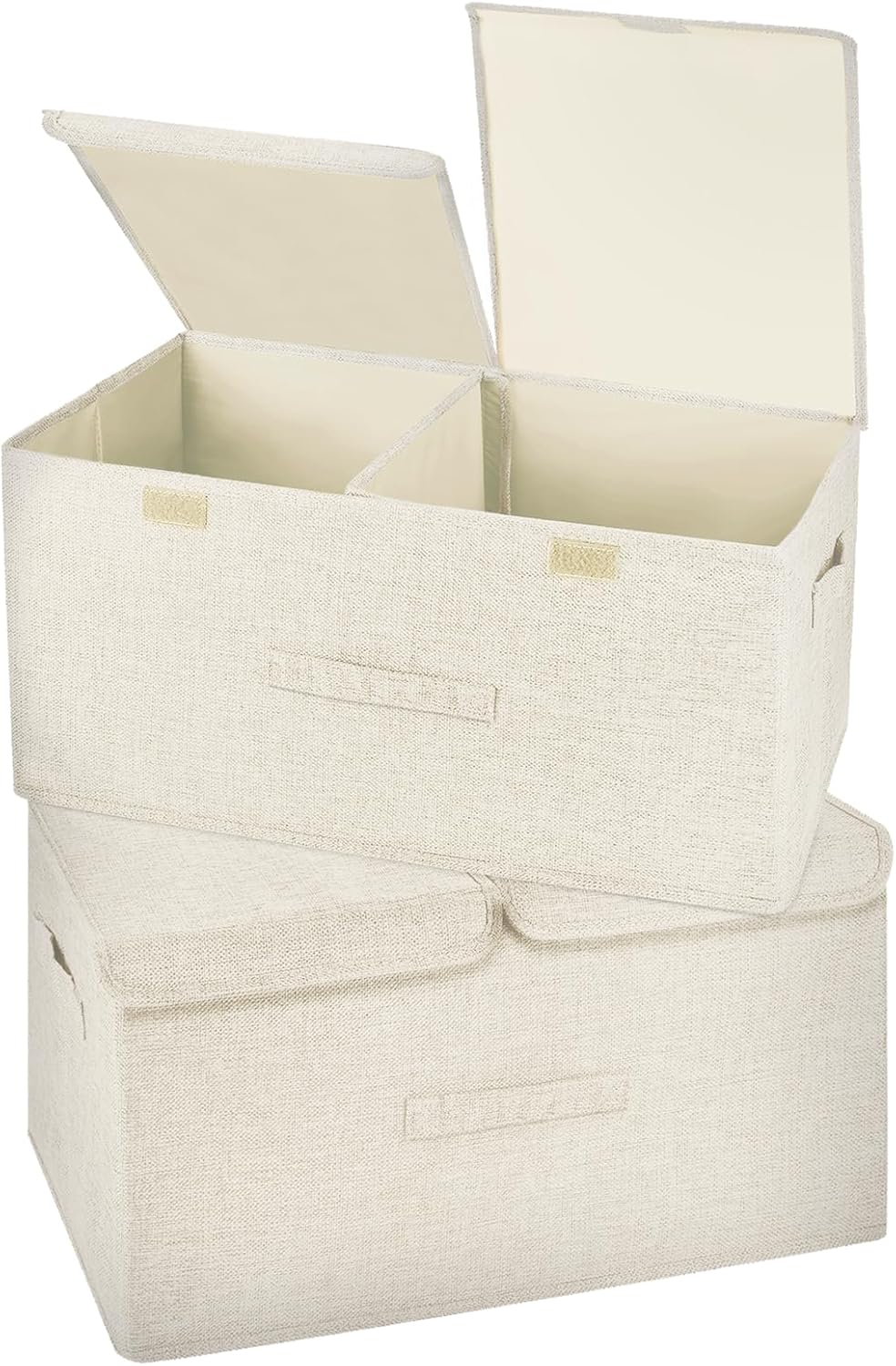 Linen Beige Storage Bin — Cream