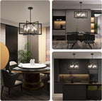 Farmhouse Black Chandelier — 6-Light - View 8