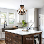 Vintage Farmhouse Black Chandelier — 4-Light - View 2