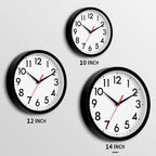 Battery Operated Black Wall Clock — 14" - View 3