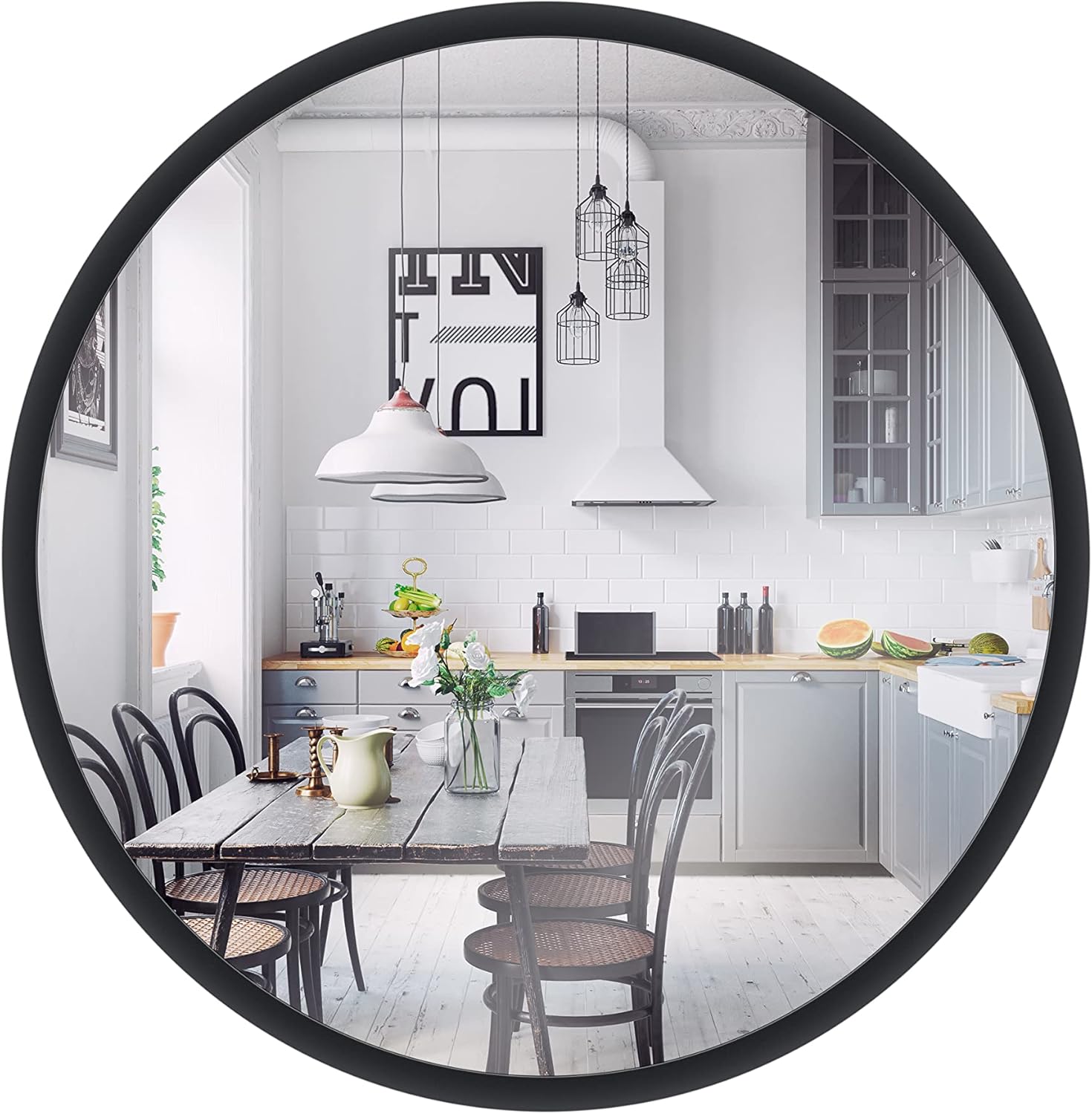 Luxe Black Wall Mirror — 33.2" — Black