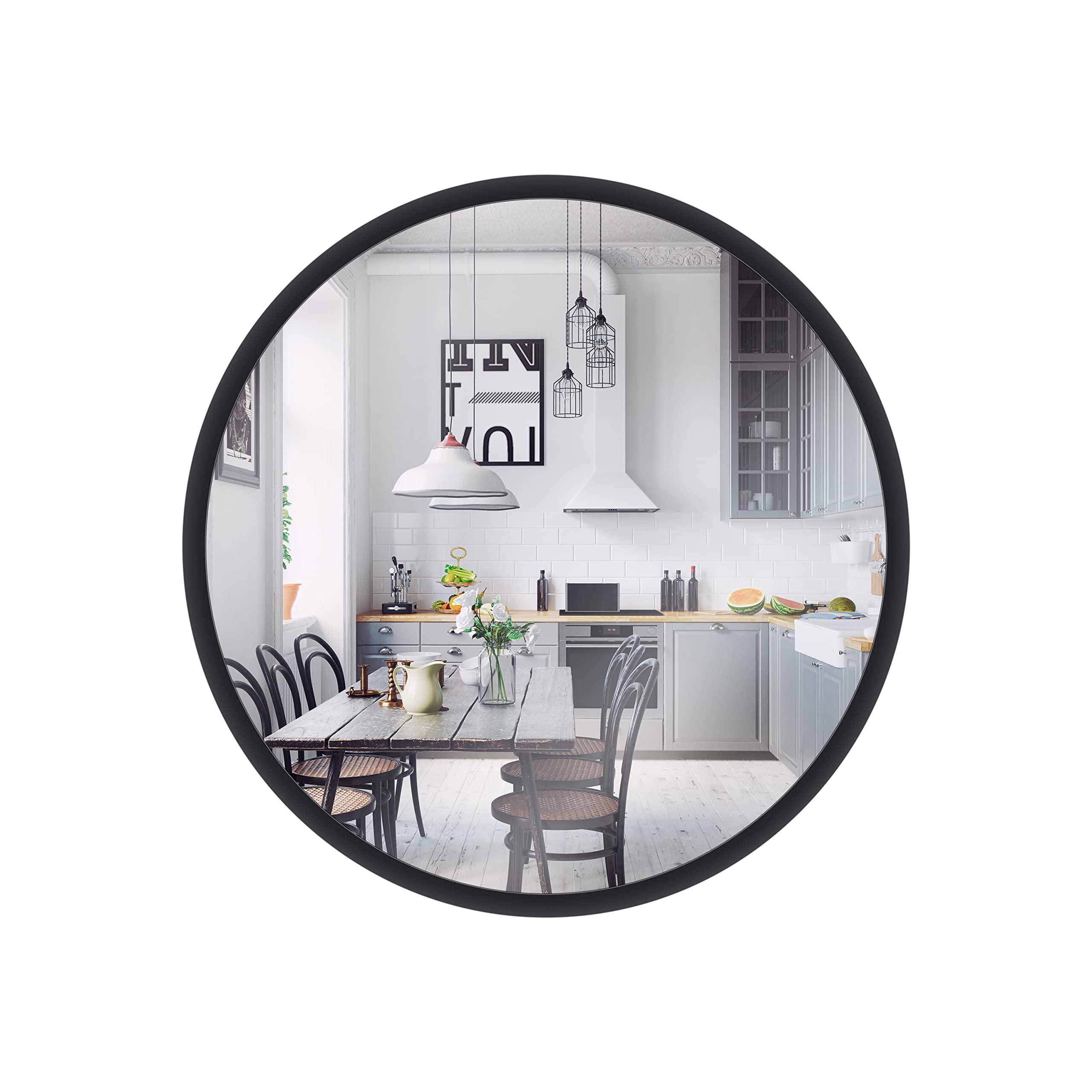 Luxe Black Wall Mirror — 33.2"