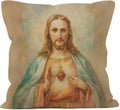 Boho Brown Throw Pillow Cover — 18x18 — Jesus Heart