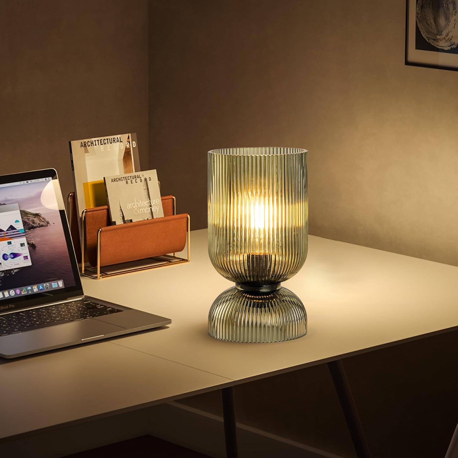 Mid-Century Green Bedside Lamp - View 3