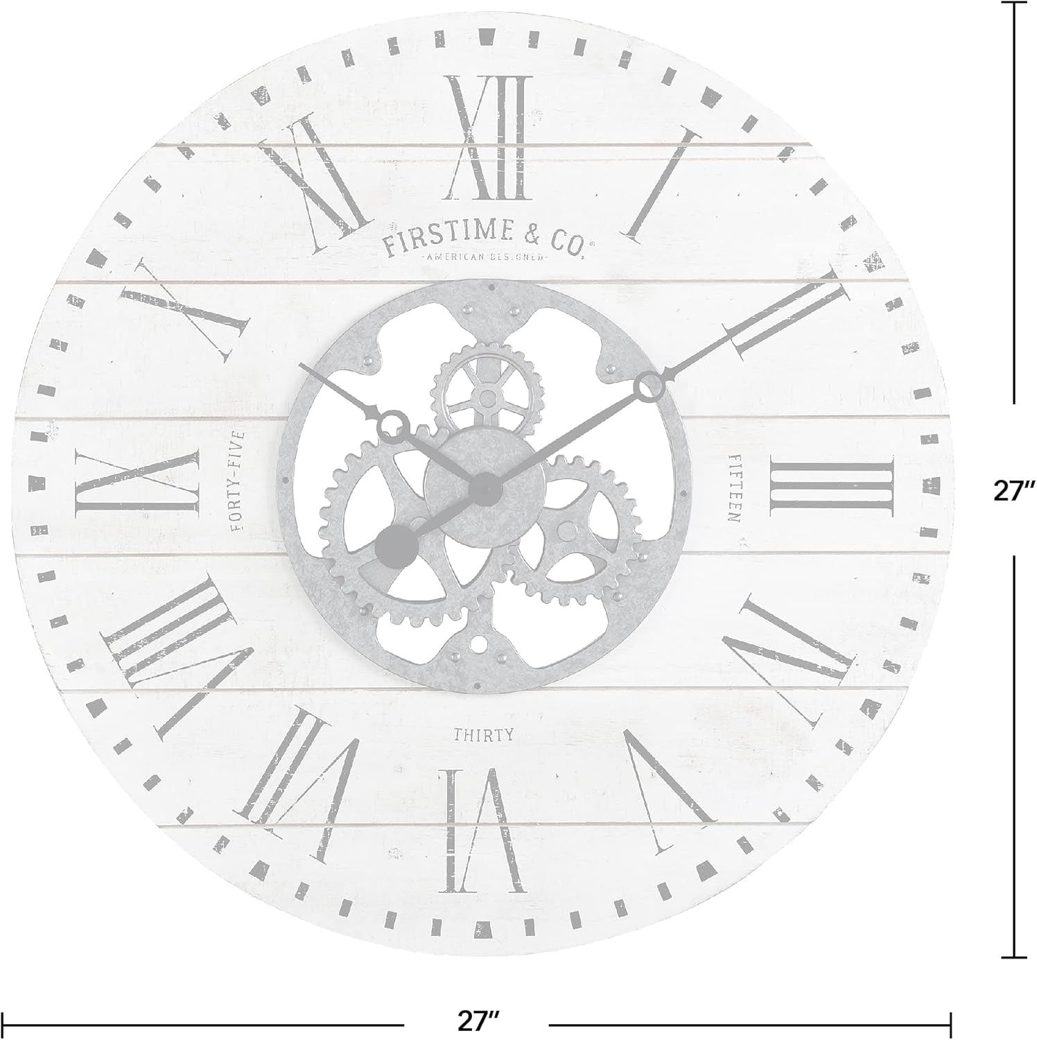 Round Farmhouse Black Wall Clock — 27" - View 4
