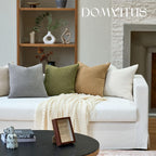 Linen Boho Beige Throw Pillow Cover — 20" - View 9