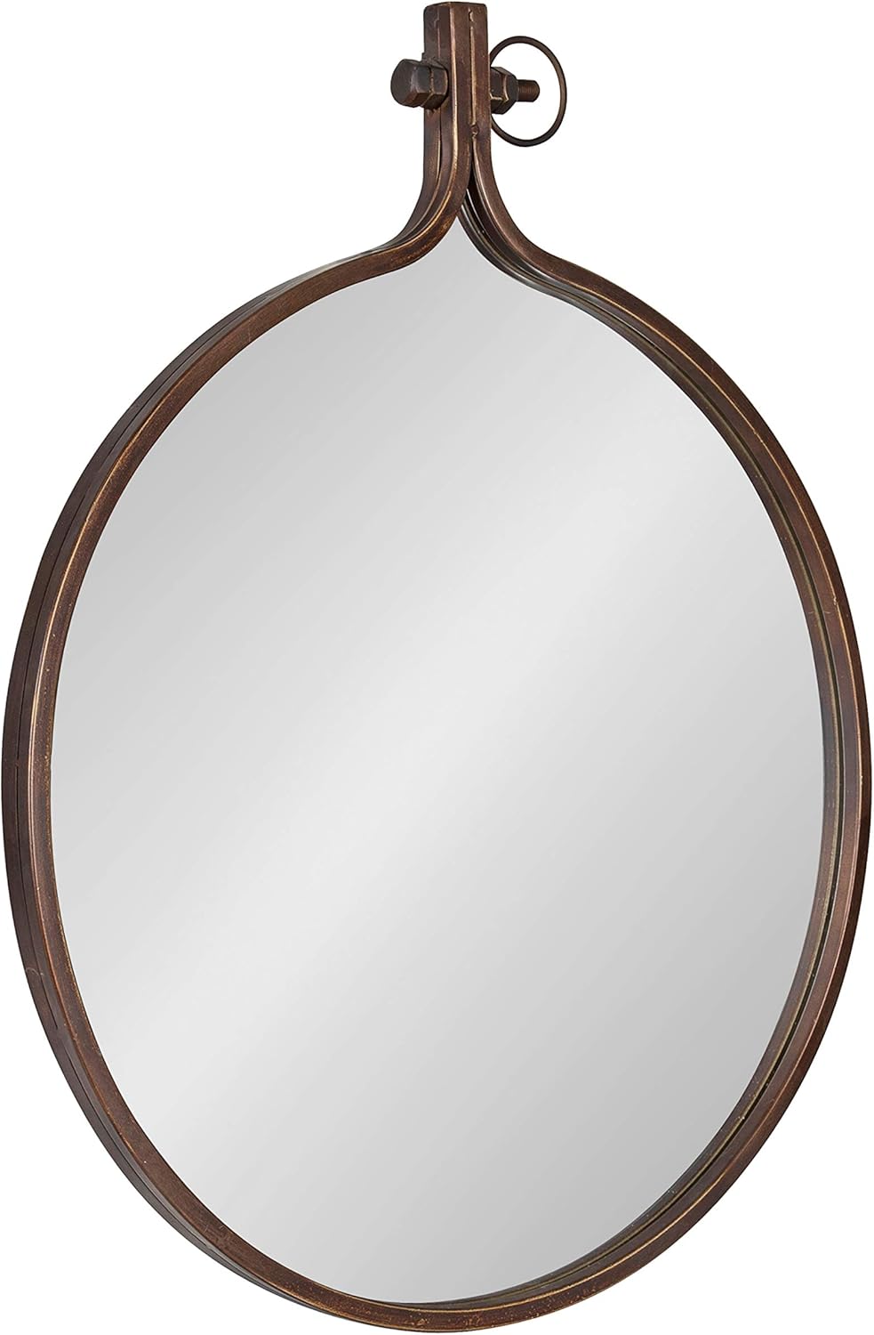 Framed Modern Black Wall Mirror — 28.5" — Antique Bronze