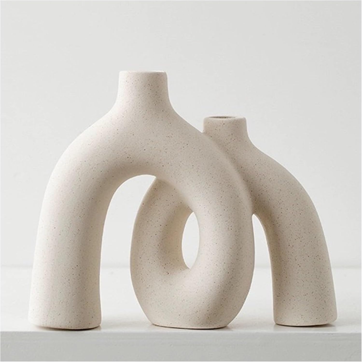 Boho Beige Decorative Vase — Cream White