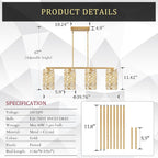 Round Luxe Black Chandelier — 4-Light - View 2