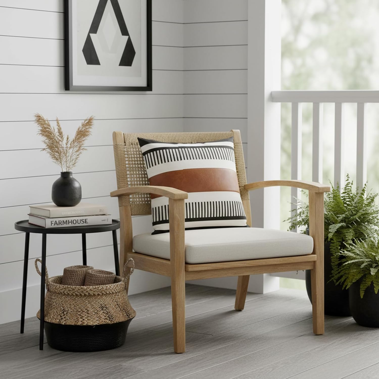 Boho Beige Throw Pillow Cover — 18" - View 8