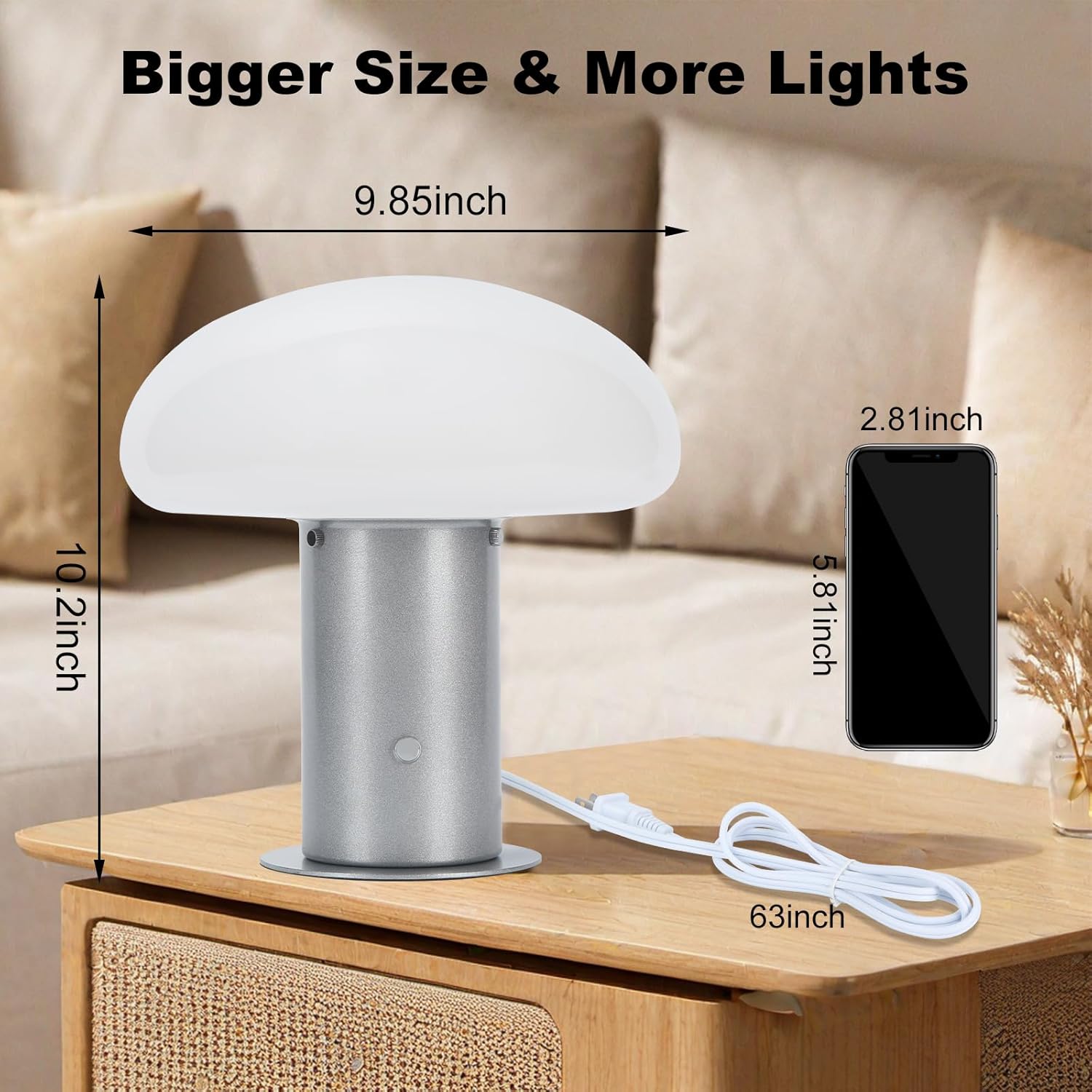 Dimmable Mid-Century Metal Nightstand Lamp - View 5