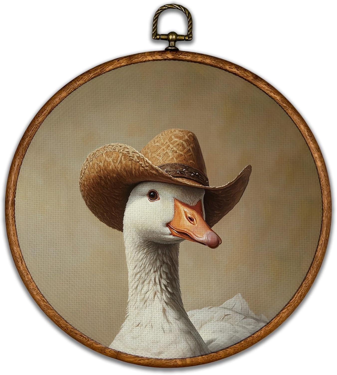 Vintage Farmhouse Fabric Wall Art — 10" — Goose
