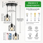 Adjustable Farmhouse Beige Pendant Light — 3-Light - View 2