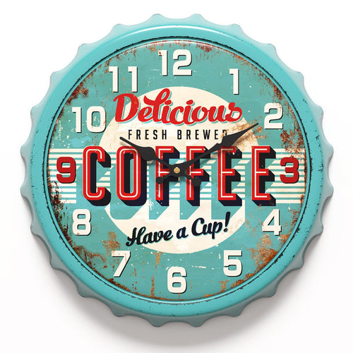 Battery Operated Farmhouse Blue Wall Clock — 13"