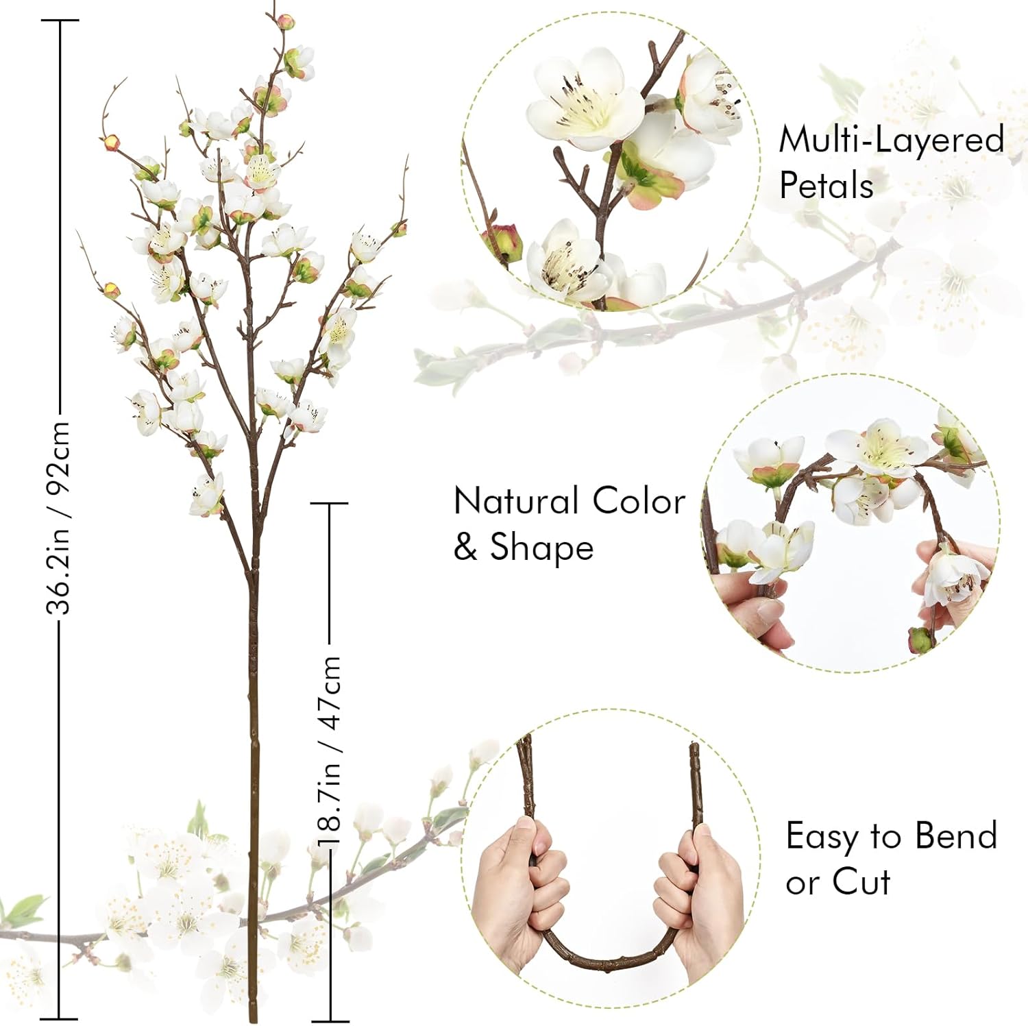 Beige Artificial Flowers — 36" - View 6