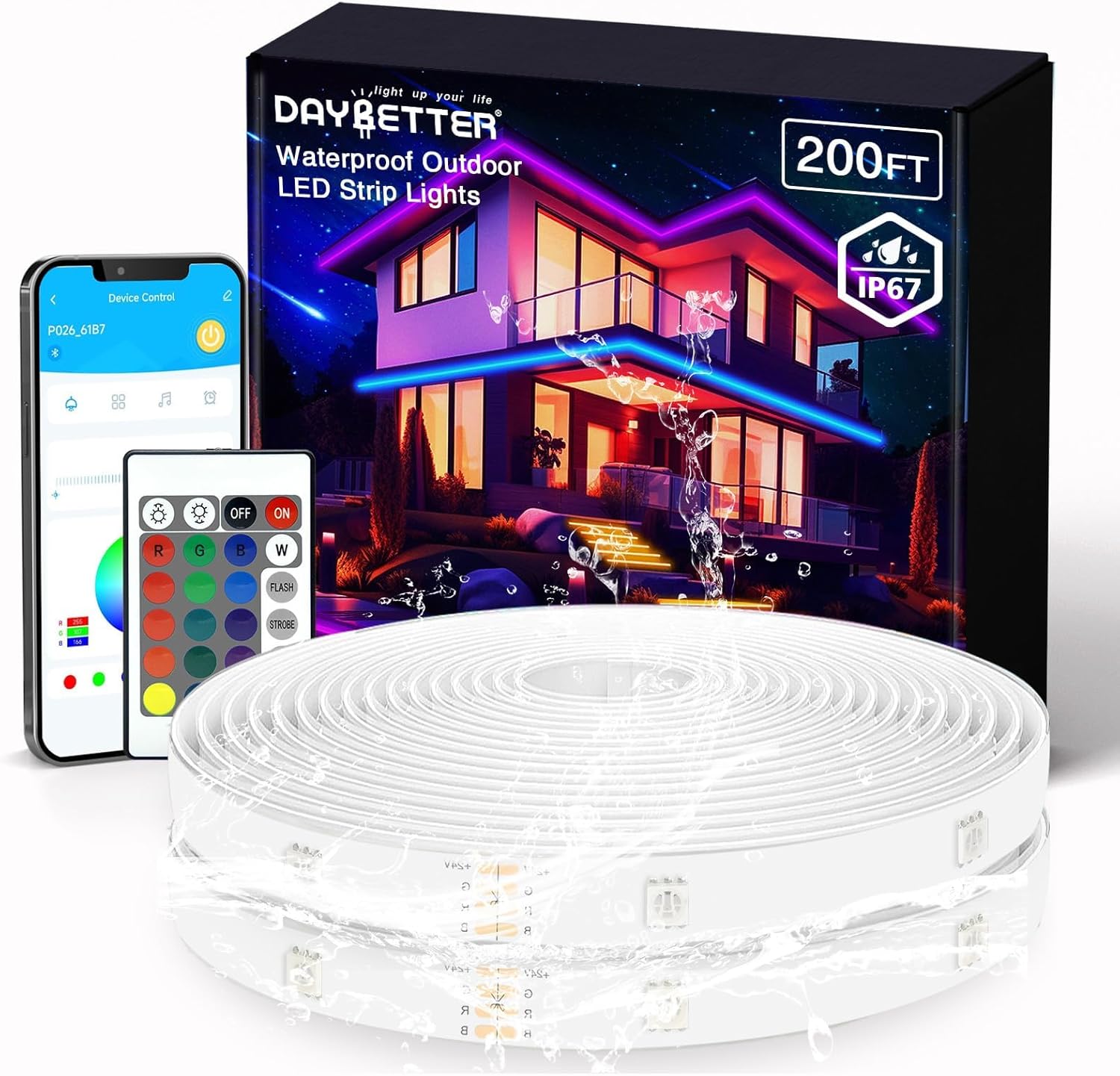 Color Changing Metal LED Strip Lights — 200ft