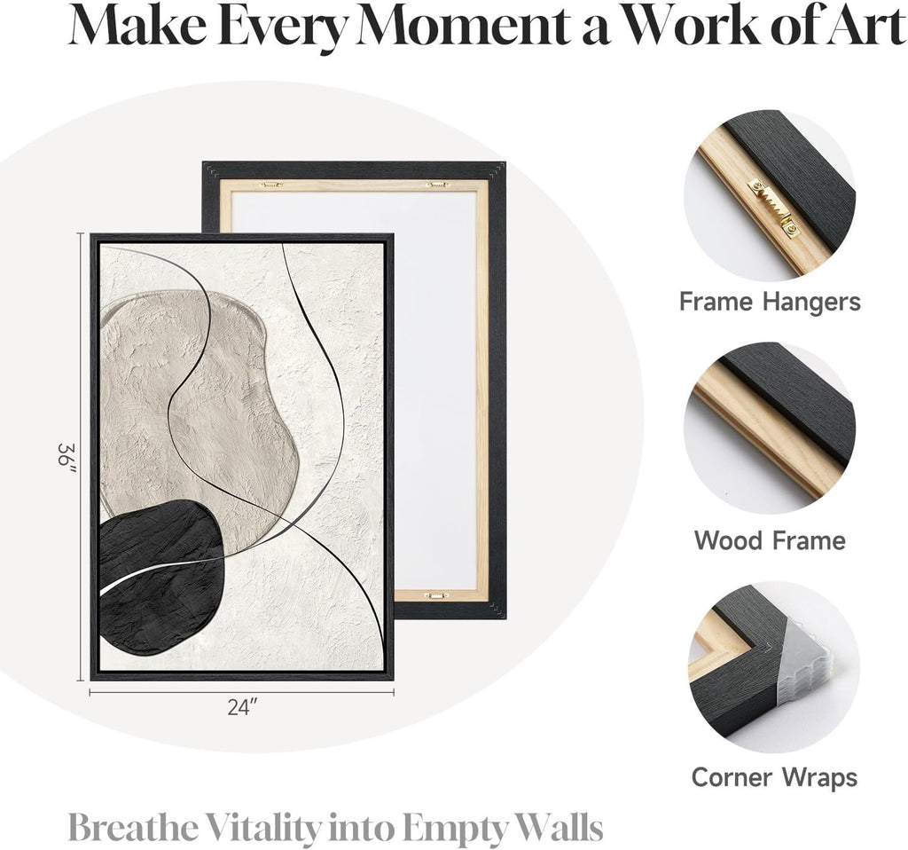 Framed Modern Beige Wall Decor — 24" - View 5