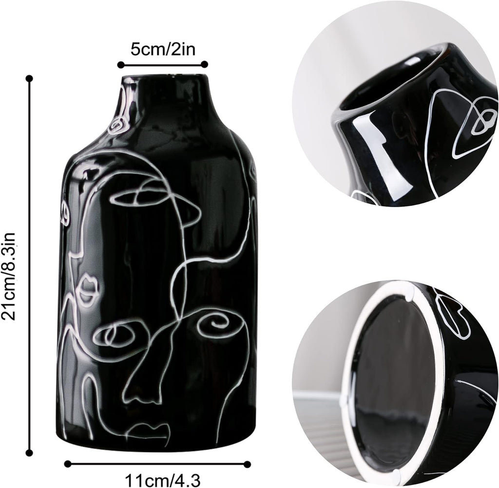 Modern Black Flower Vase - View 6