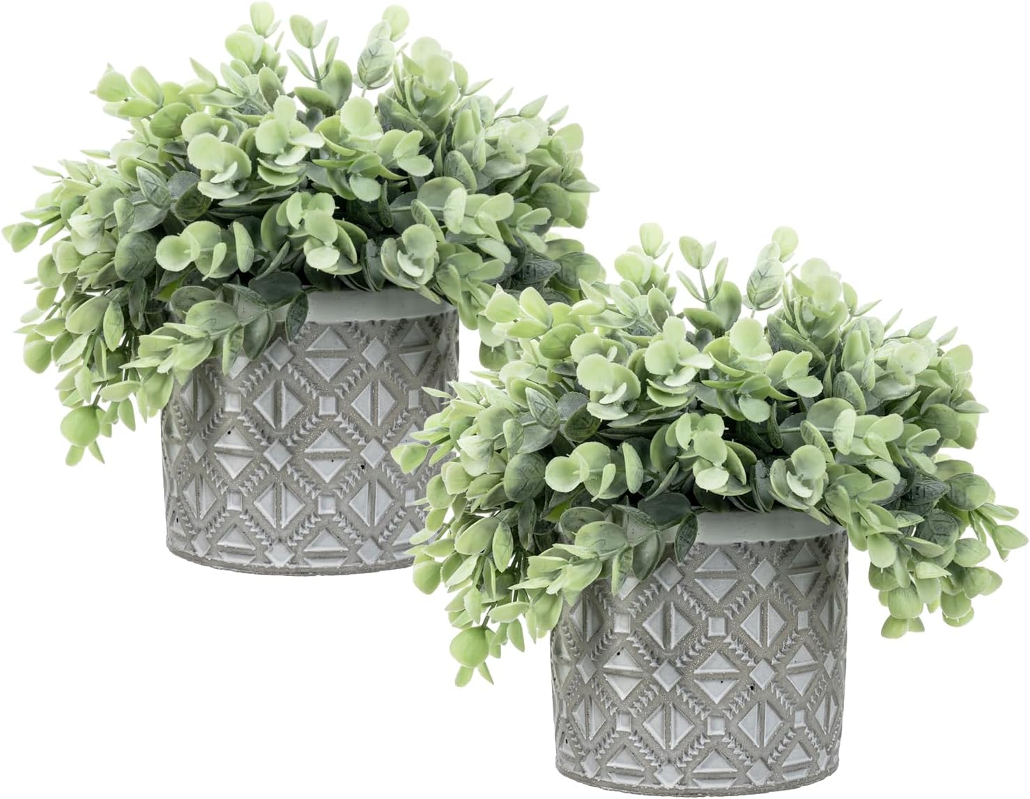 Round Modern Black Artificial Plant — Grey