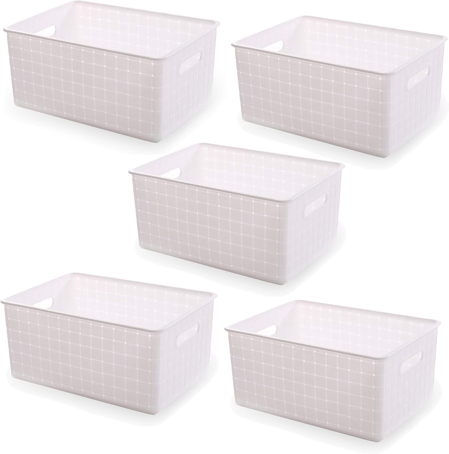 Rectangular Black Storage Basket — 5PK- S