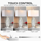 Dimmable Modern Silver Table Lamp — Set of 2 - View 2