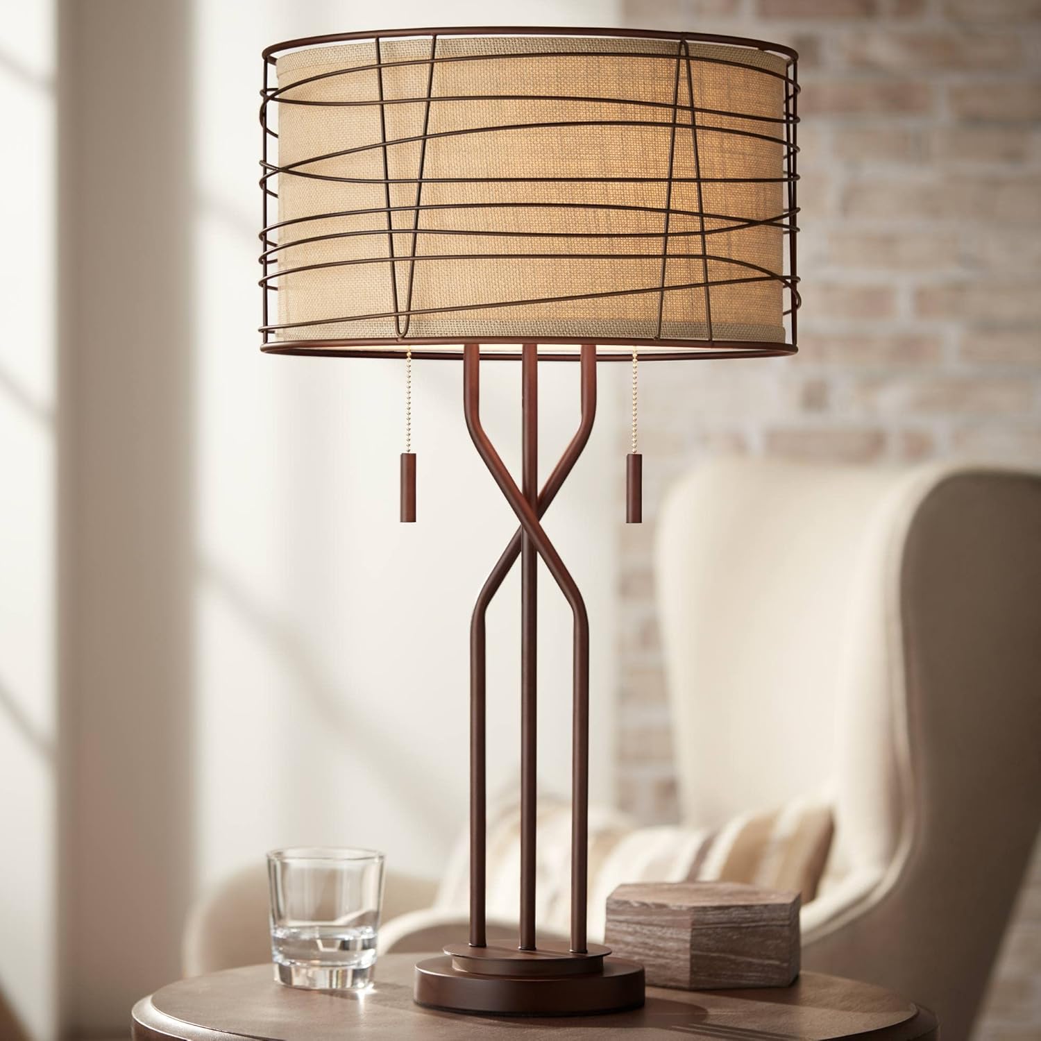 Boho Gold Table Lamp — 4" — Bronze
