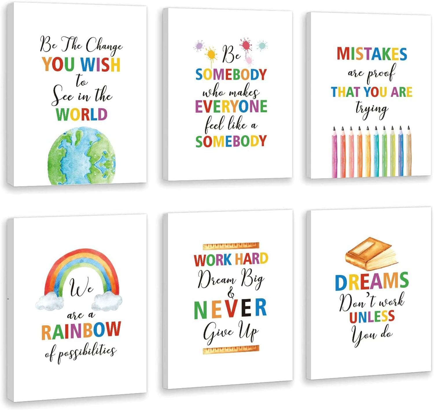 Framed Metal Wall Art — 6" — Kids motivational quote - 12x16 inches