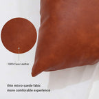 Boho Leather Throw Pillow Cover — 18" - View 3