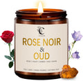 Soy Wax Metal Scented Candle — Rose & Noir Oud