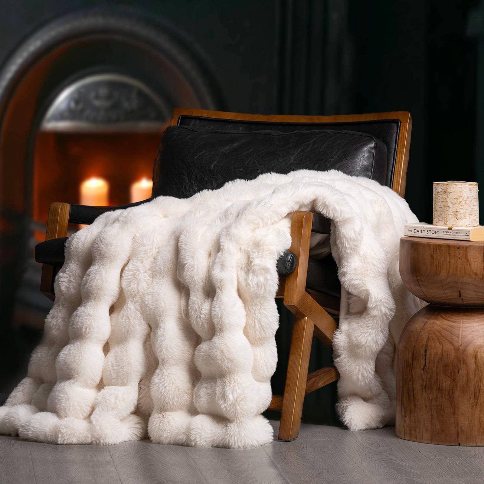 Luxe Beige Throw Pillow — 50"