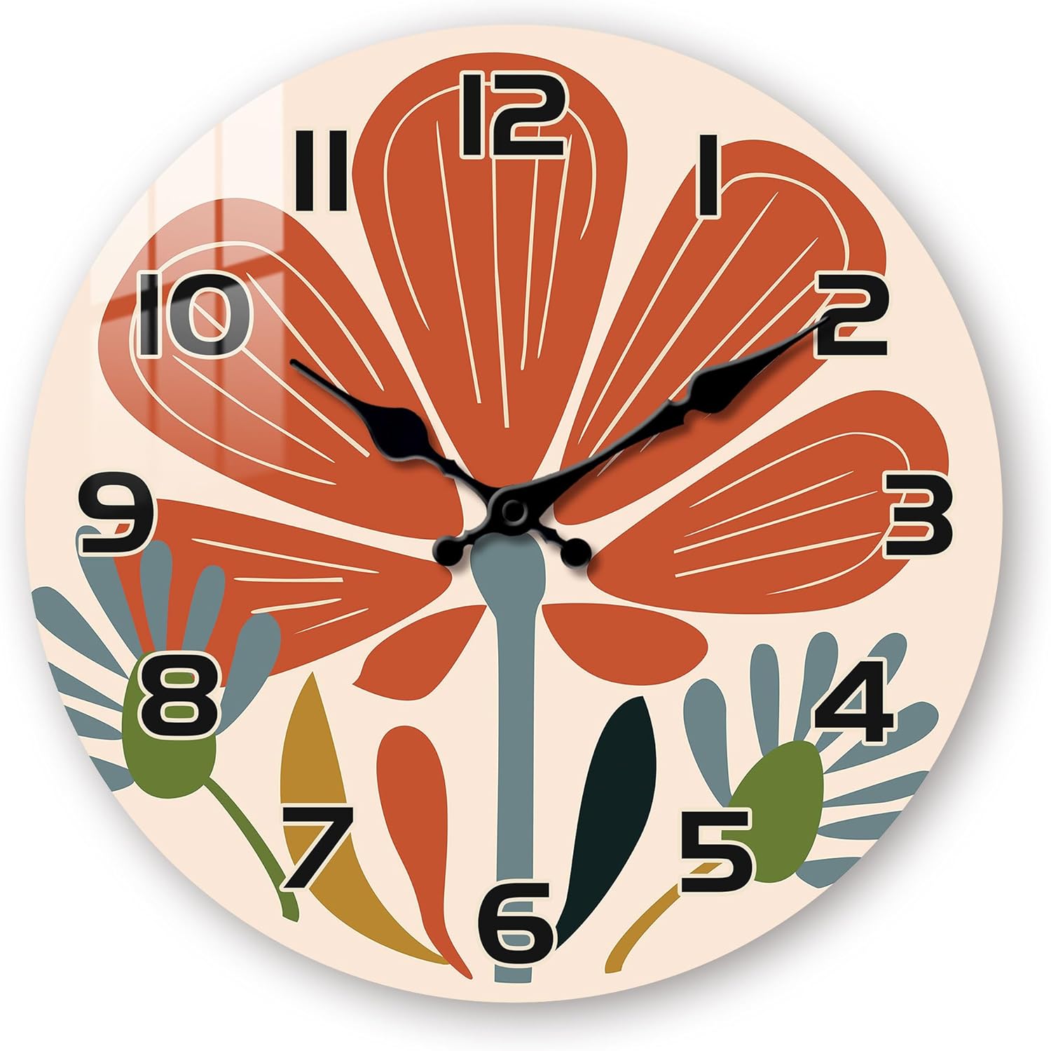 Battery Operated Boho Orange Wall Clock — 16" — Boho Orange 2