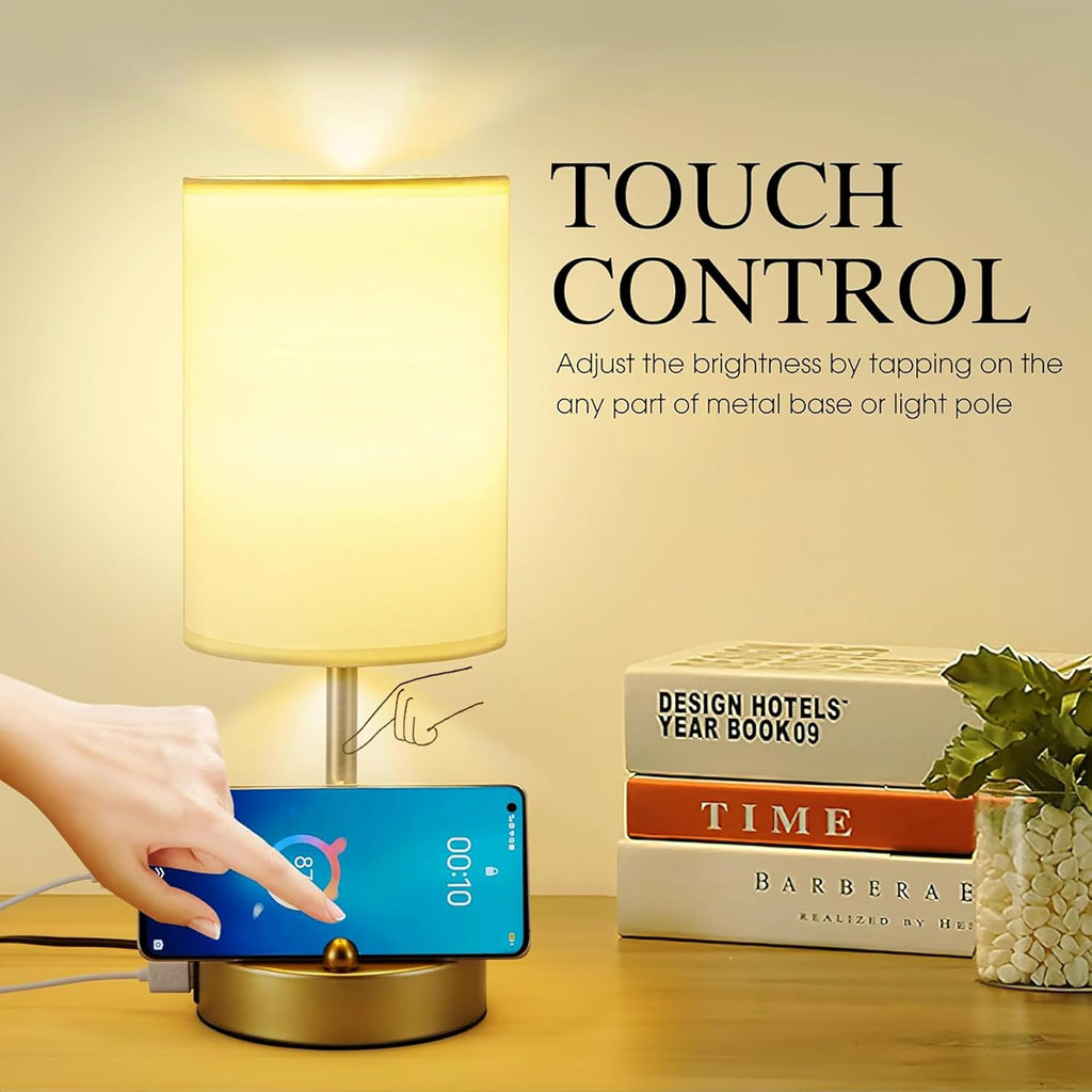 Dimmable Luxe Fabric Desk Lamp - View 2