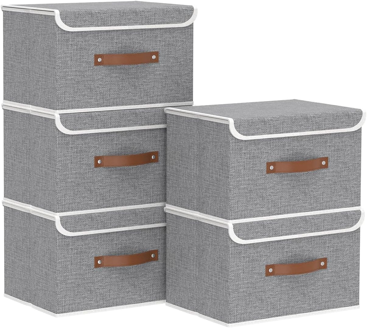Linen Beige Basket — 15.0" — Grey