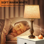 Dimmable Beige Bedside Lamp — Set of 2 - View 6