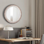 Boho Wood Round Mirror — 24" - View 4