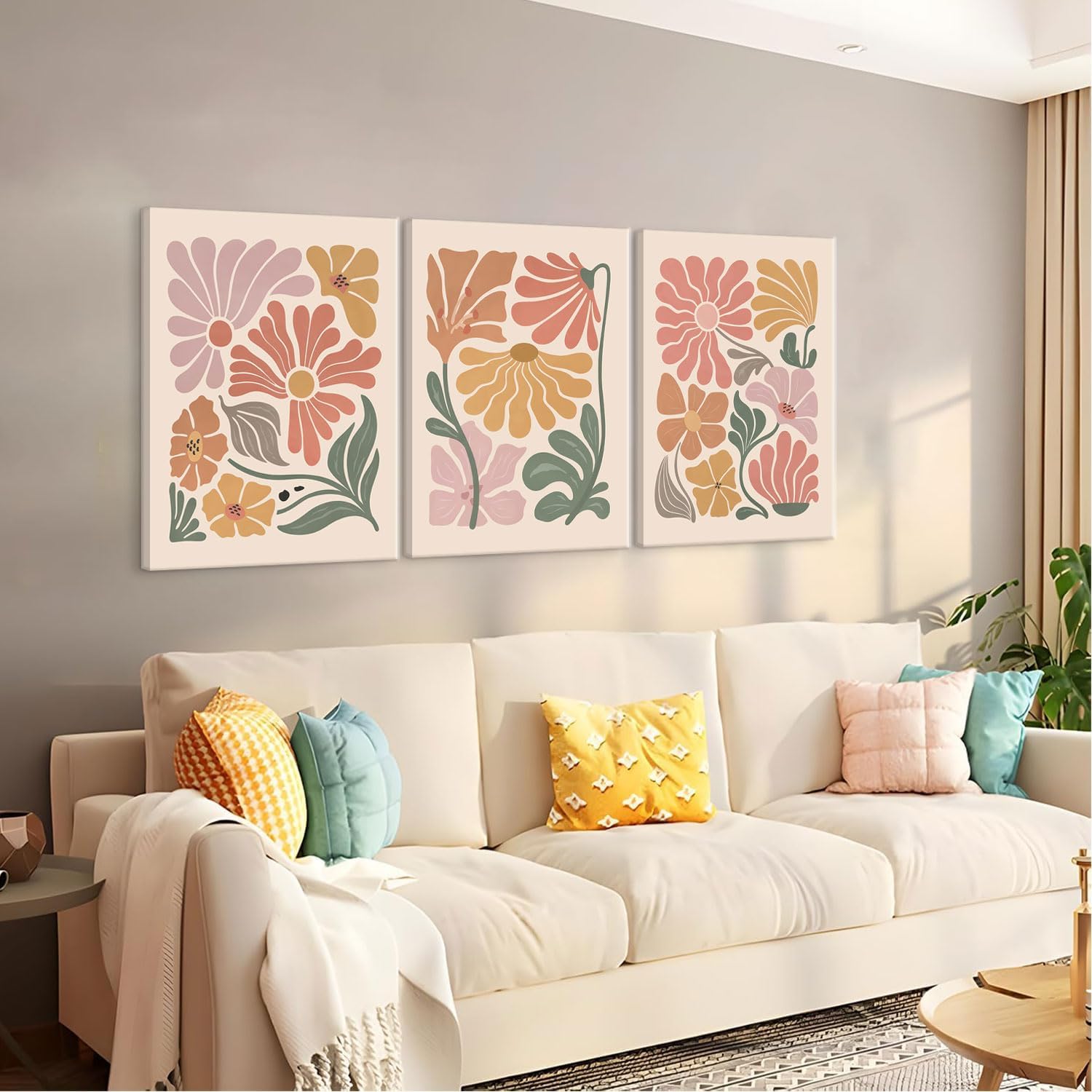 Framed Boho Beige Canvas Wall Art — 12" - View 3