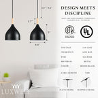 Adjustable Modern Beige Pendant Light — 6.6" - View 3