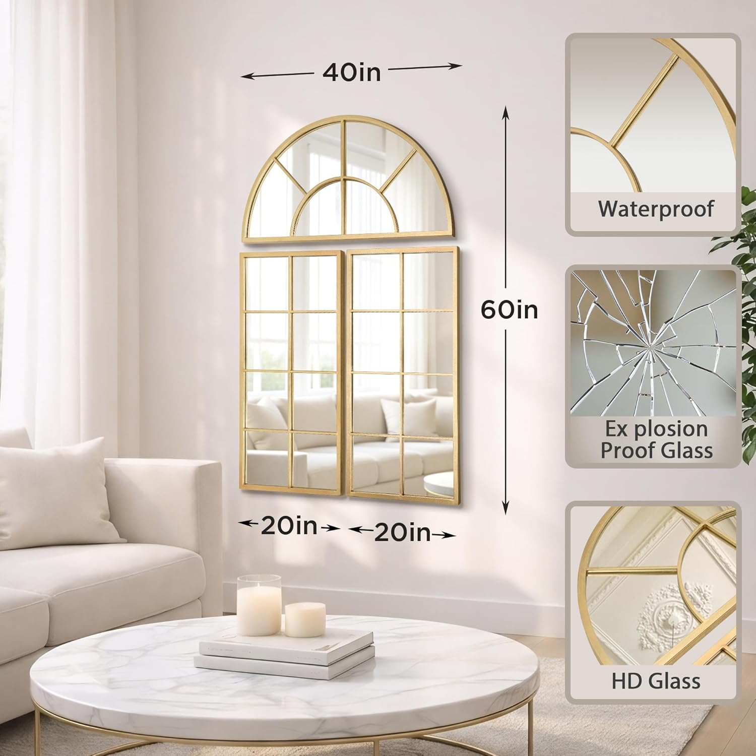 Luxe Black Wall Mirror — 40" - View 2