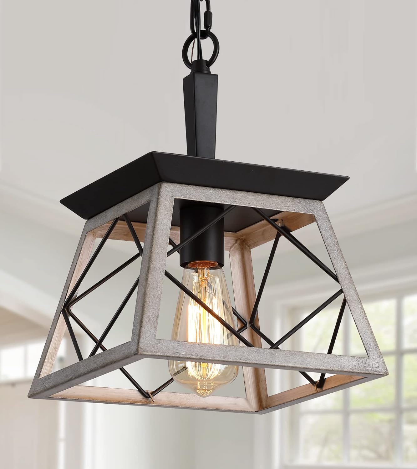 Vintage Farmhouse Gold Chandelier — Oak White-1